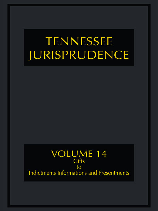 Title details for Tennessee Jurisprudence by Publisher's Editorial Staff - Wait list